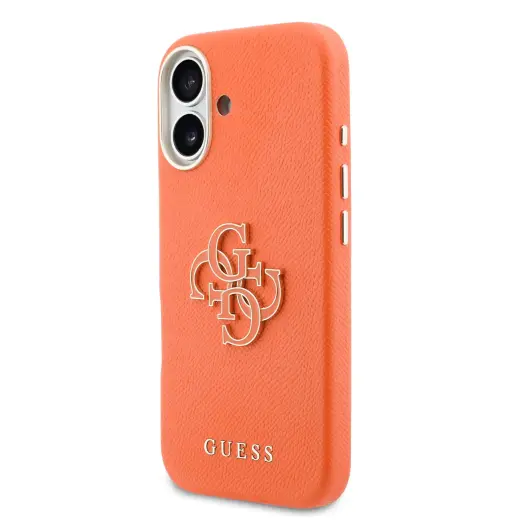 Guess PU Resin Logo telefoni ümbris iPhone 17 oranž