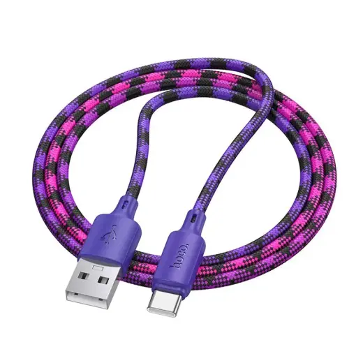 Hoco X116 datu pārraides un uzlādes vads | USB-A uz USB-C | 15W | 1m | violets