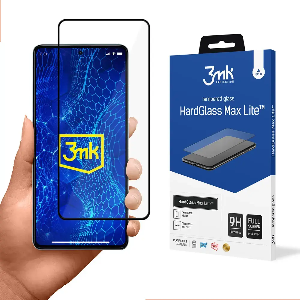 3MK HardGlass Max Lite™ aizsargstikls telefonam Redmi Note 12 Pro | Redmi Note 12 Pro+