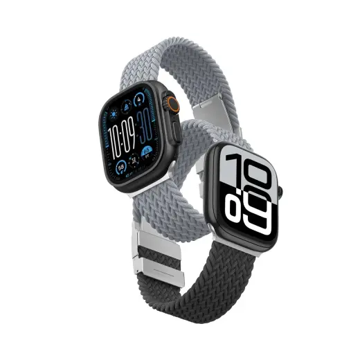 Set of 2 AmazingThing Blend Band for Apple Watch 45|46|49mm - Grey-Black|Grey
