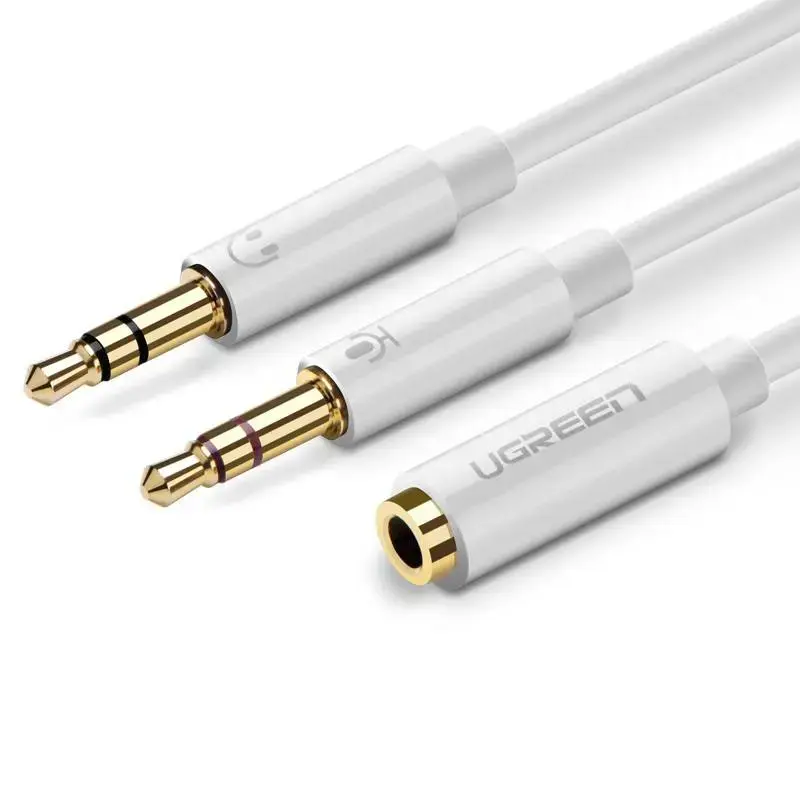 UGREEN AV141 audio kabelis no 2 x 3,5 mm uz 3,5 m balts