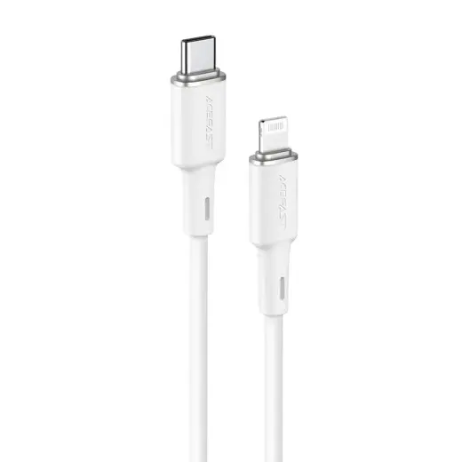 Acefast C2-01 datu pārraides un uzlādes vads | MFI | USB-C uz Lightning | 30W | 1.2m | balts