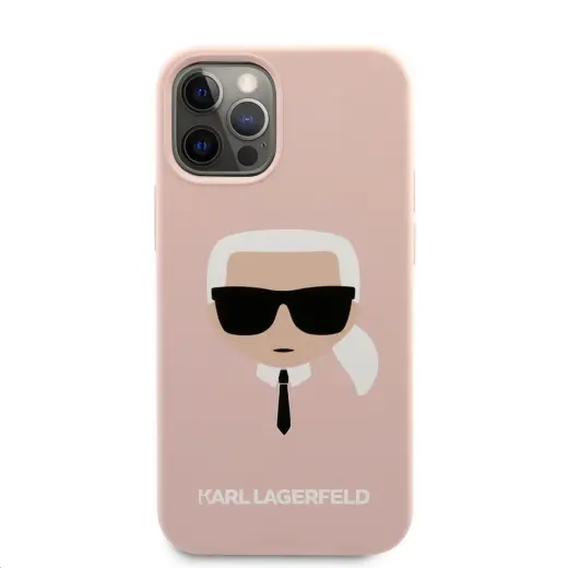 Karl Lagerfeld KLHCP12MSLKHLP Head Silicone Cover For Apple iPhone 12 | 12 Pro Pink