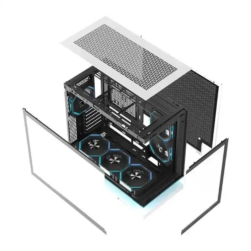 DarkFlash F1 ATX  Computer Case + 6 Fans (White)