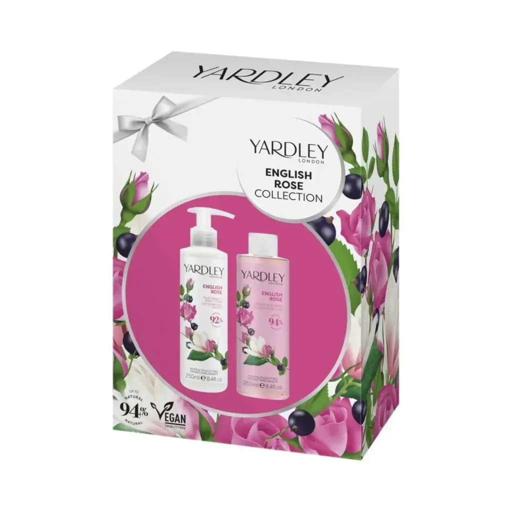 Set Yardley: English Rose, Hydrating, Body Milk, 250 ml + English Rose, Moisturizing, Floral, Body Wash, Body, 250 ml