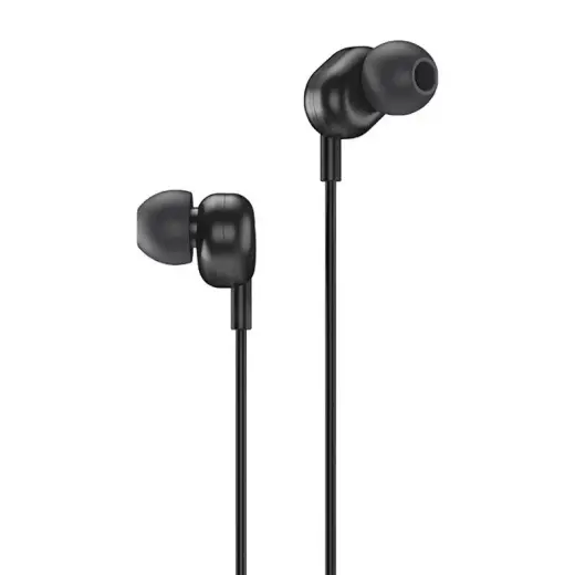 Remax in-ear earphone mini jack 3,5 mm headset with remote control black (RW-105 black)