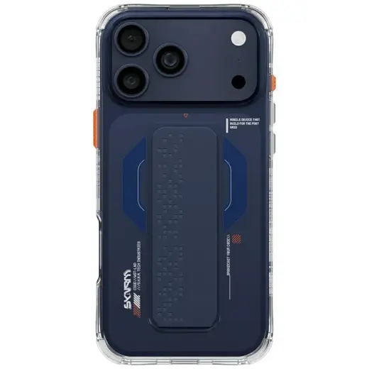 Skinarma Haxa telefono dėklas su stovu ir MagSafe palaikymu iPhone 17 Pro Max mėlynas