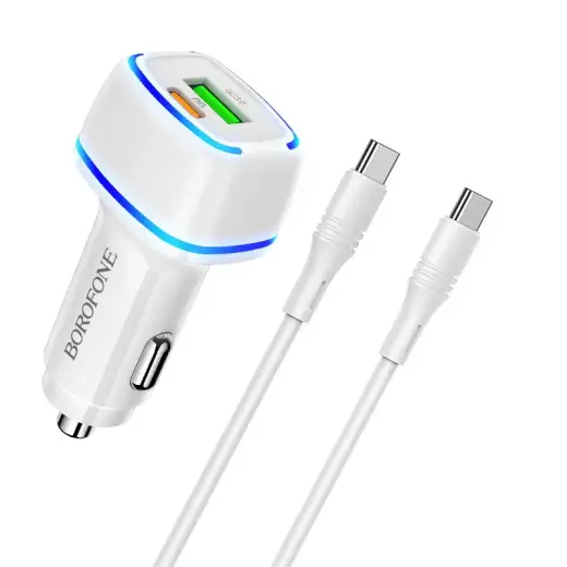 Borofone BZ14A Car charger 3A | 20W | Quick Charge 3.0 + cable 1m white