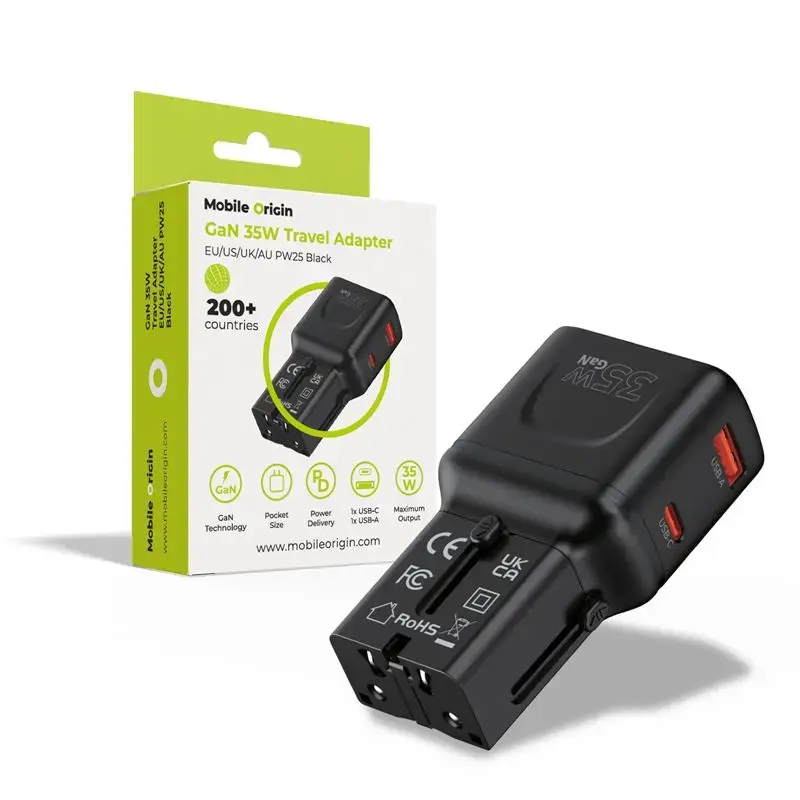 Mobile Origin 35W Travel Adapter, EU/US/UK/AU