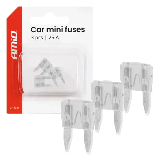 Car blade fuses MINI 3 pcs 25A AMIO-05101