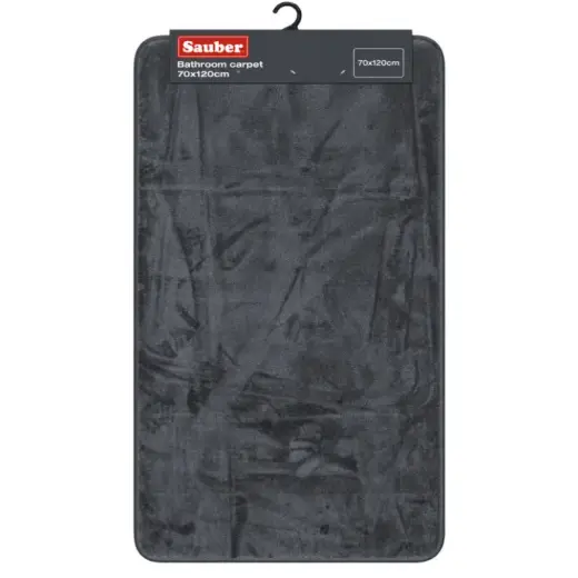 Dark grey bathroom rug 70x120 cm