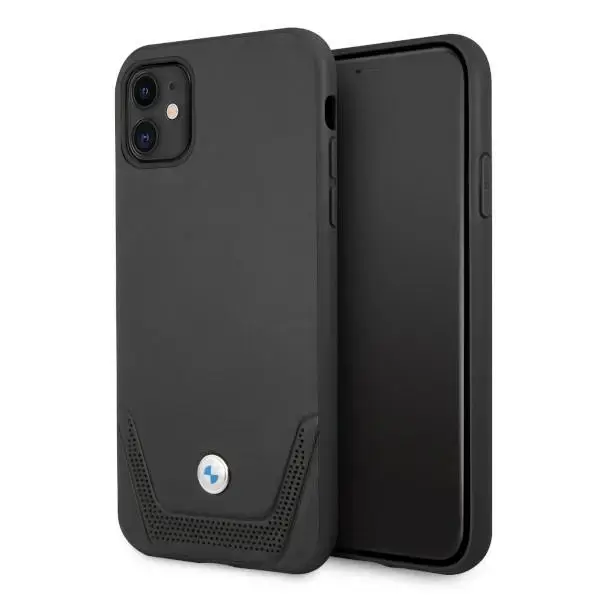 BMHCN61RSWPK BMW Signature Leather Lower Stripe Case for iPhone 11 Black