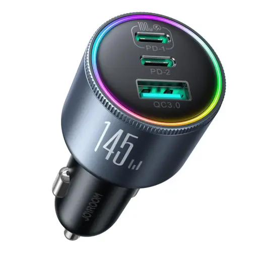 Joyroom JR-CCN07 autolaadija | 100W | USB-C, USB-A | USB-C kuni USB-C kaabliga komplektis | hall