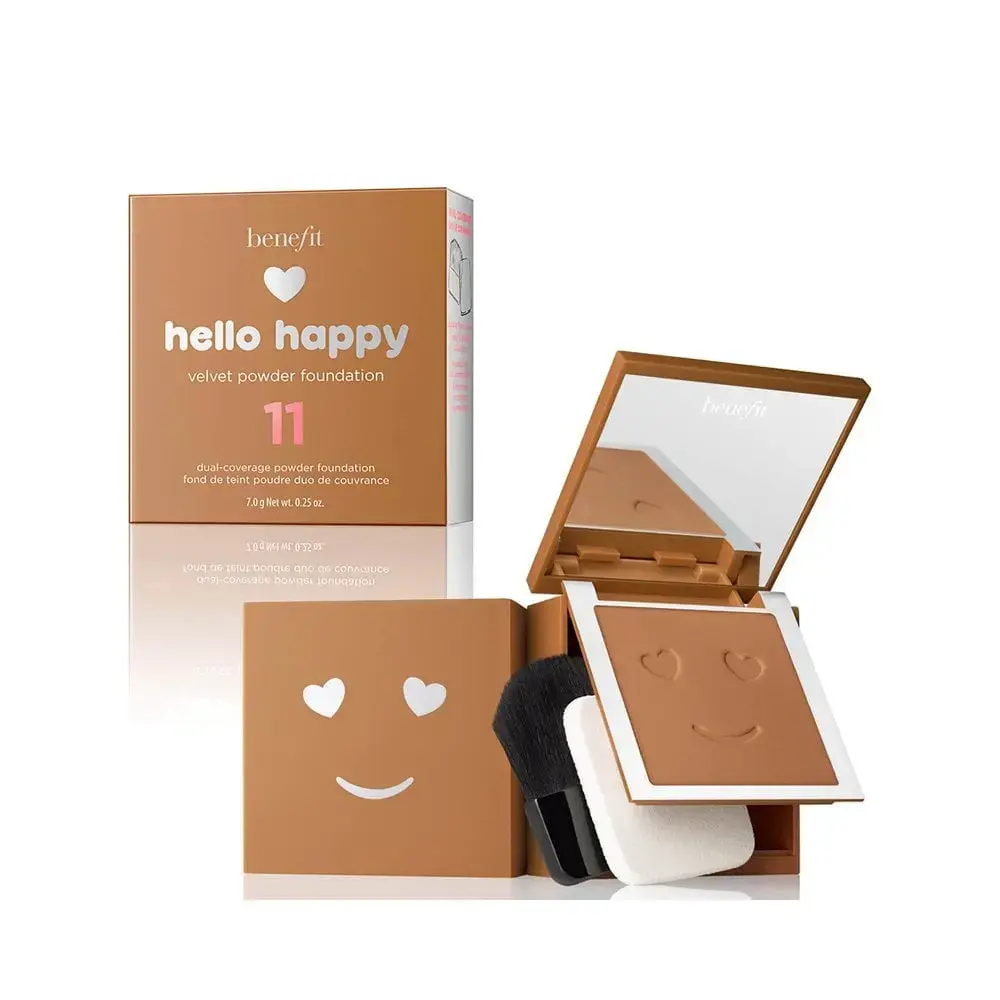 Benefit, Hello Happy Velvet, Matte Finish, Compact Foundation, 11, Dark Neutral, 7 g