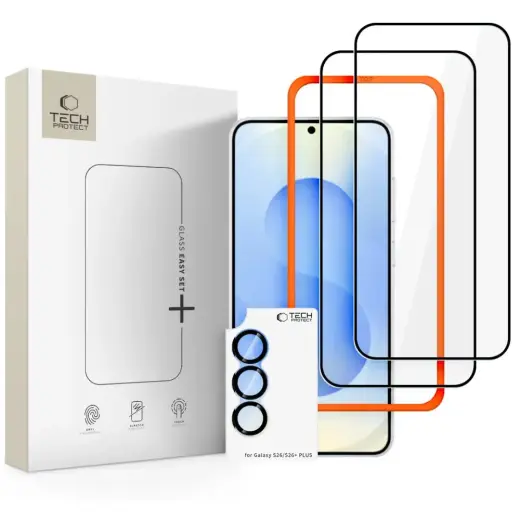 SZKŁO HARTOWANE TECH-PROTECT EASY SET+ 3-PACK GALAXY S26 BLACK