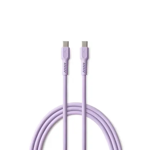 COLORUM CK60-CC-09 datu pārraides un uzlādes vads | USB-C to USB-C | 15W | 1.8m | violets