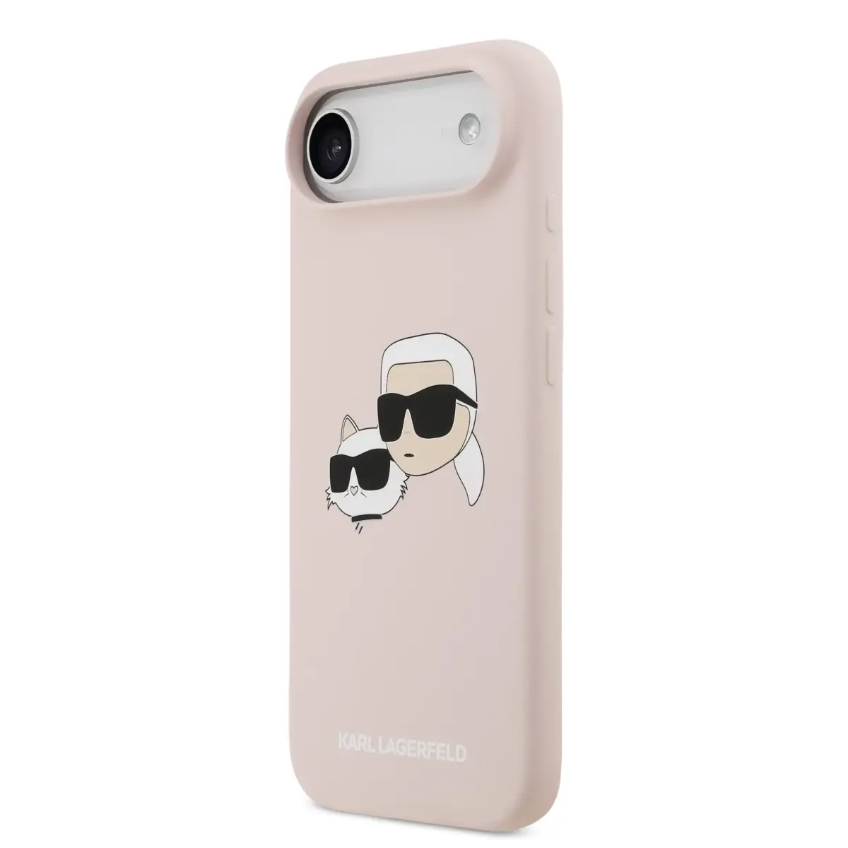 Karl Lagerfeld Liquid Silicone Double Heads maciņš ar MagSafe atbalstu telefonam iPhone 17 Air rozā