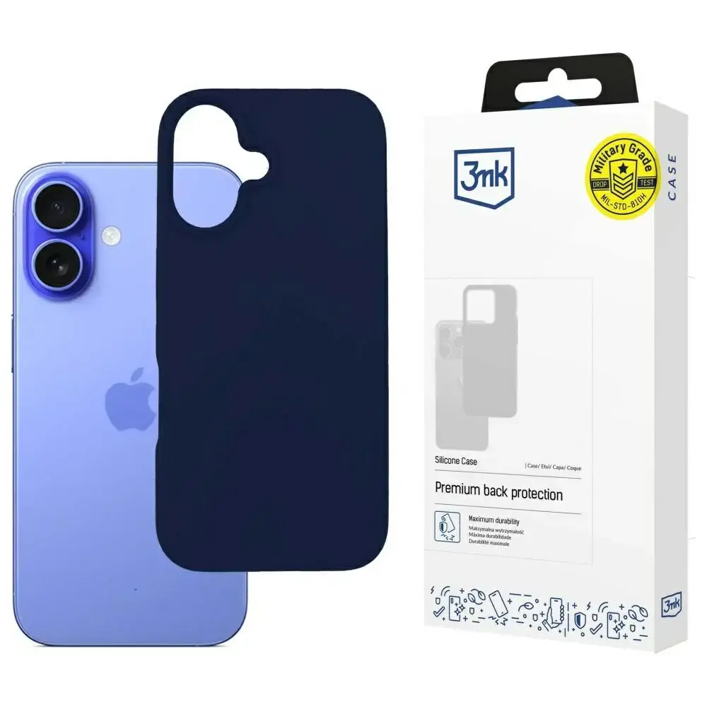 3MK Silicone Case iPhone 16 Plus 6.7" dark navy