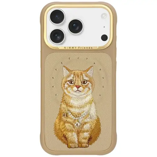 Nimmy Lucky Fashion Cat phone case with MagSafe support for iPhone 17 Pro Max brown