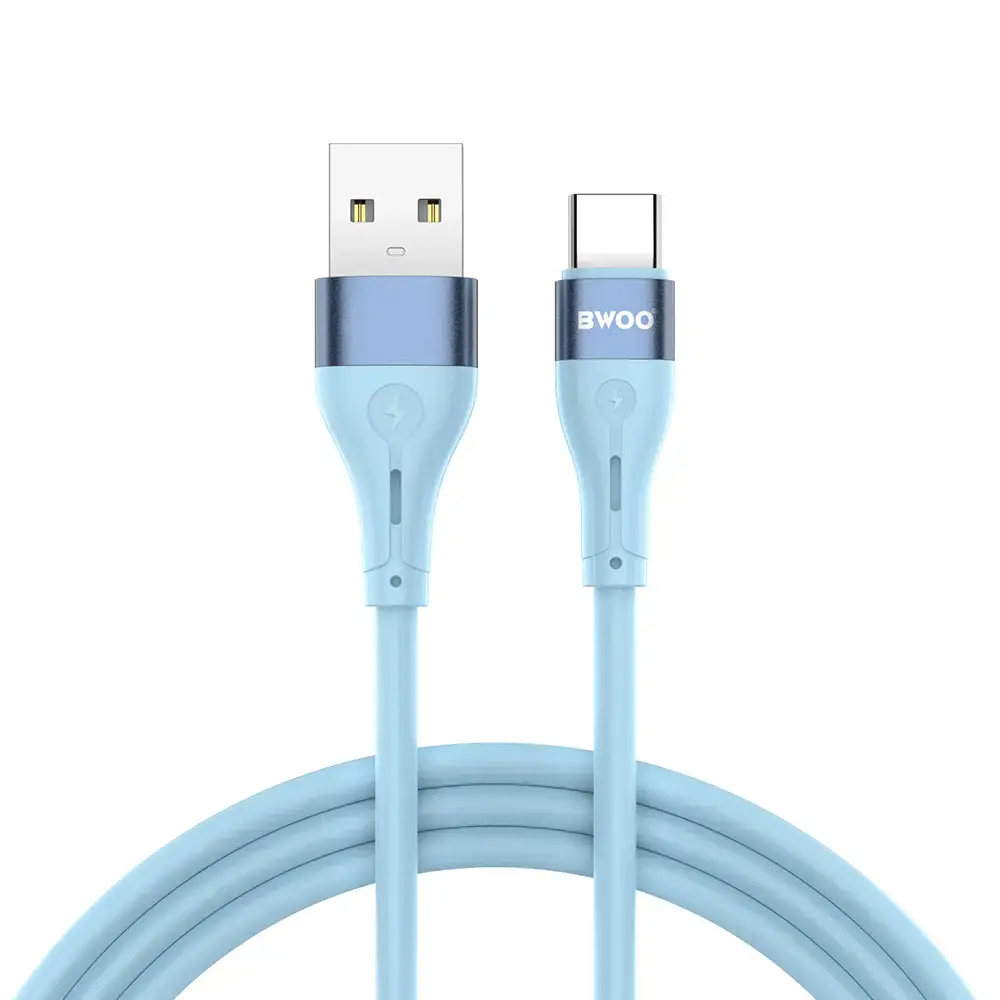 BWOO X280C datu pārraides un uzlādes vads | USB-A uz USB-C | 15W | zils