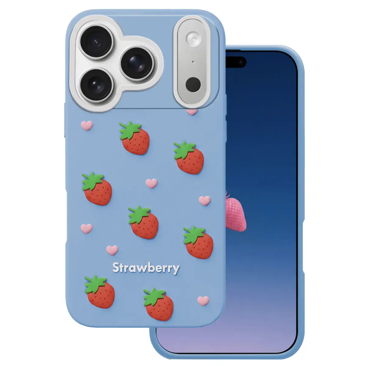 Strawberry maciņš telefonam iPhone 17 Pro | iPhone 18 Pro zils