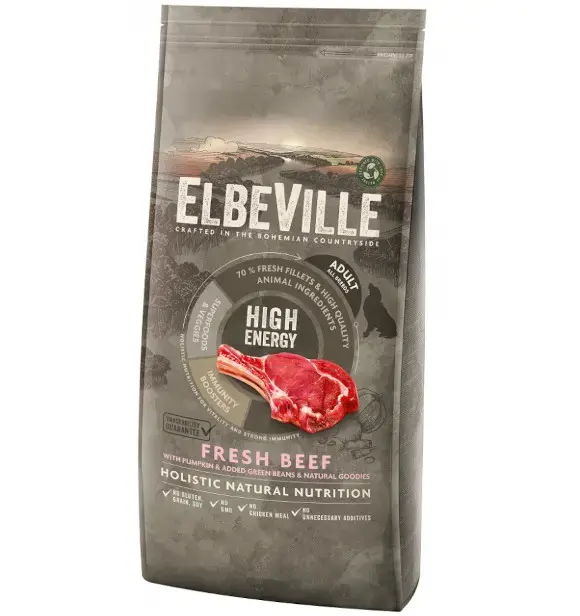 Dry food for dogs - ELBEVILLE Adult All Breeds Fresh Beef High Energy 20kg