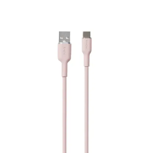 Puro Soft провод для передачи данных и зарядки | USB-A на USB-C | 18W | 1.5м | розовый