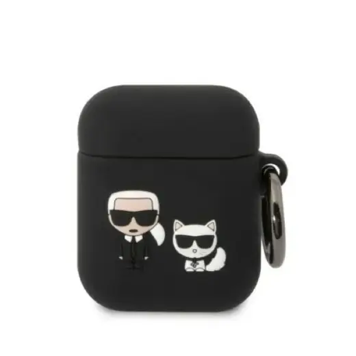 Karl Lagerfeld and Choupette Silicone Case for Airpods 1|2 Black