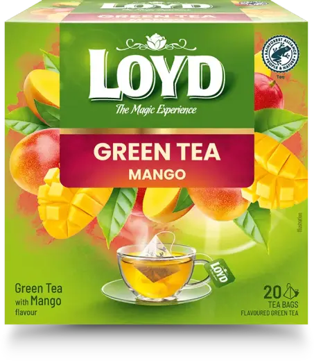 Aromatizēta zaļā tēja LOYD ar mango garšu 20x1,5g (maisiņos)