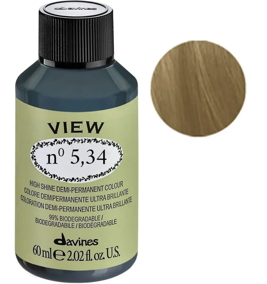 Davines, View, Demi-Permanent Hair Dye, 5.34 , 60 ml