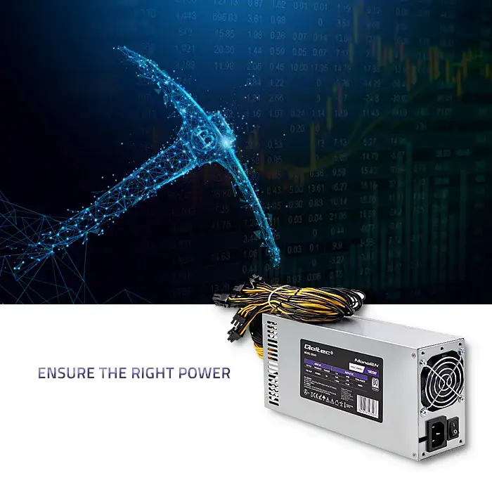 Qoltec  PCI-E 1800W power supply | 80 Plus Platinum | Data mining