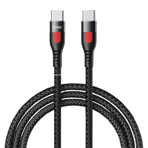 Remax LESU sērijas ātrās uzlādes kabelis USB Type C - USB Type C PD 65W 1m melns (RC-195C-C)
