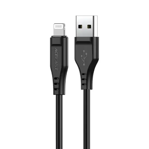 Acefast C3-02 datu pārraides un uzlādes vads | MFI | USB-A uz Lightning | 12W | 1.2m | melns