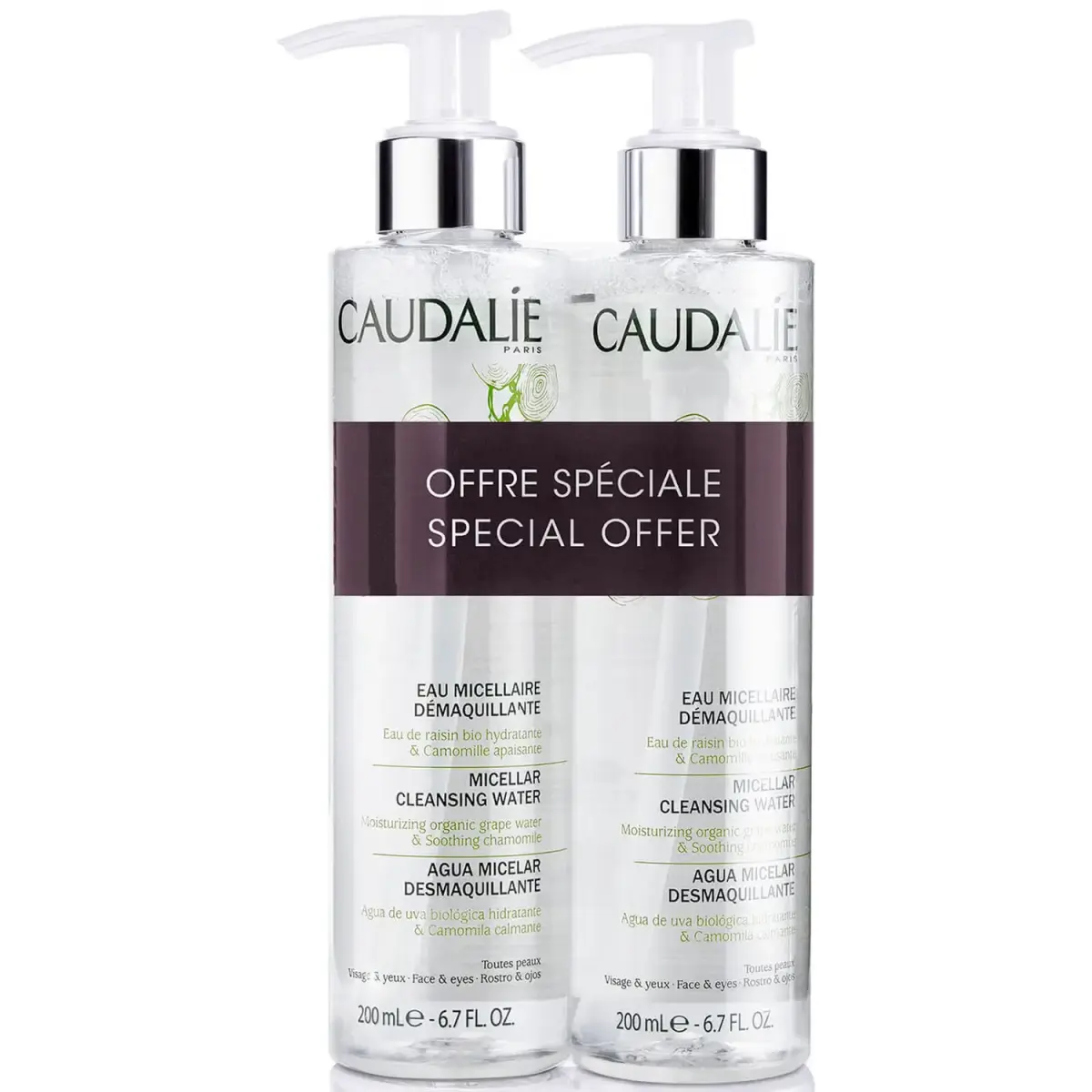 Set Duo, Caudalie, Caudalie, Cleansing, Micellar Water, For All Skin Types, 2 pcs, 200 ml