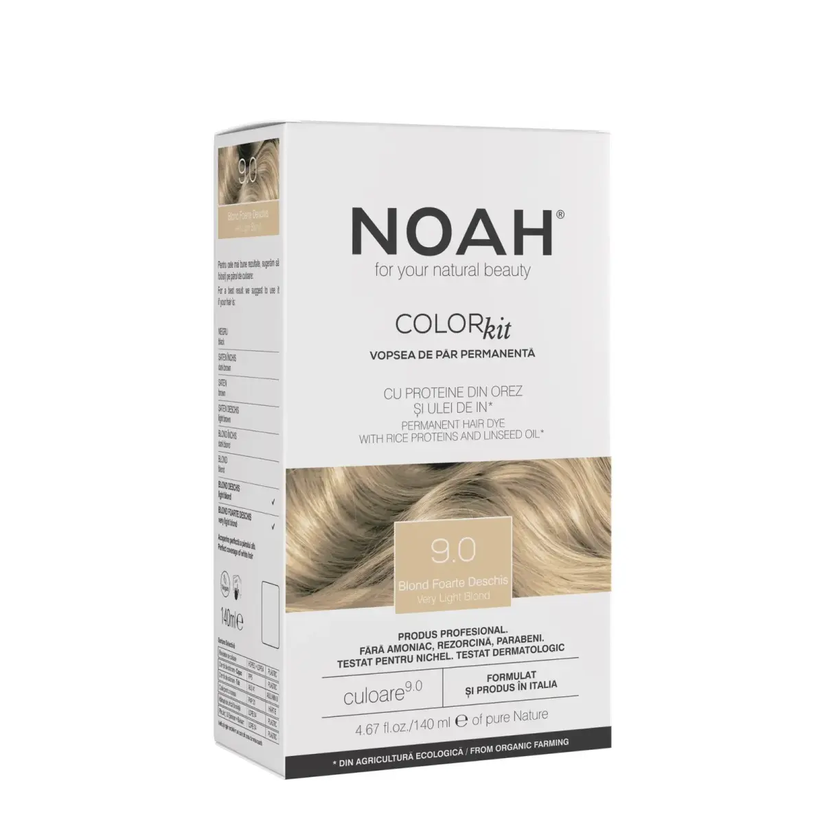 Noah, Permanent Hair Colour, Permanent Hair Dye, 9.0 Very Light Blond, 140 ml