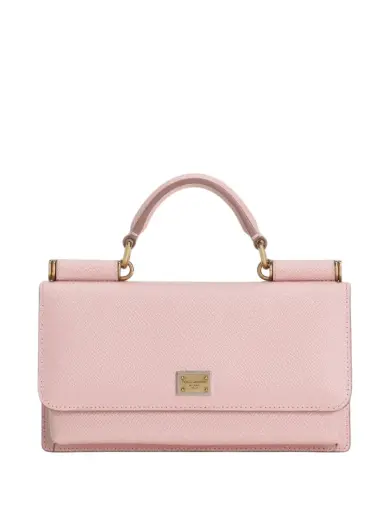 Dolce & Gabbana, Dolce, Textile, Textile Bag, Clutch, Pink with gold-tone hardware, For Women