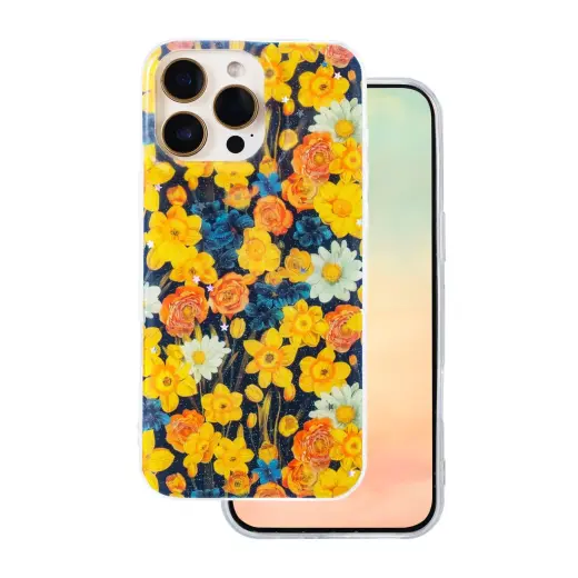 Glow Glam phone case for iPhone 16 Pro Max orange