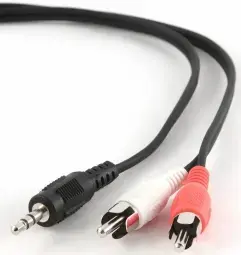 Gembird kabelis 3,5 mm Jack - 2x RCA 0,2 m melns