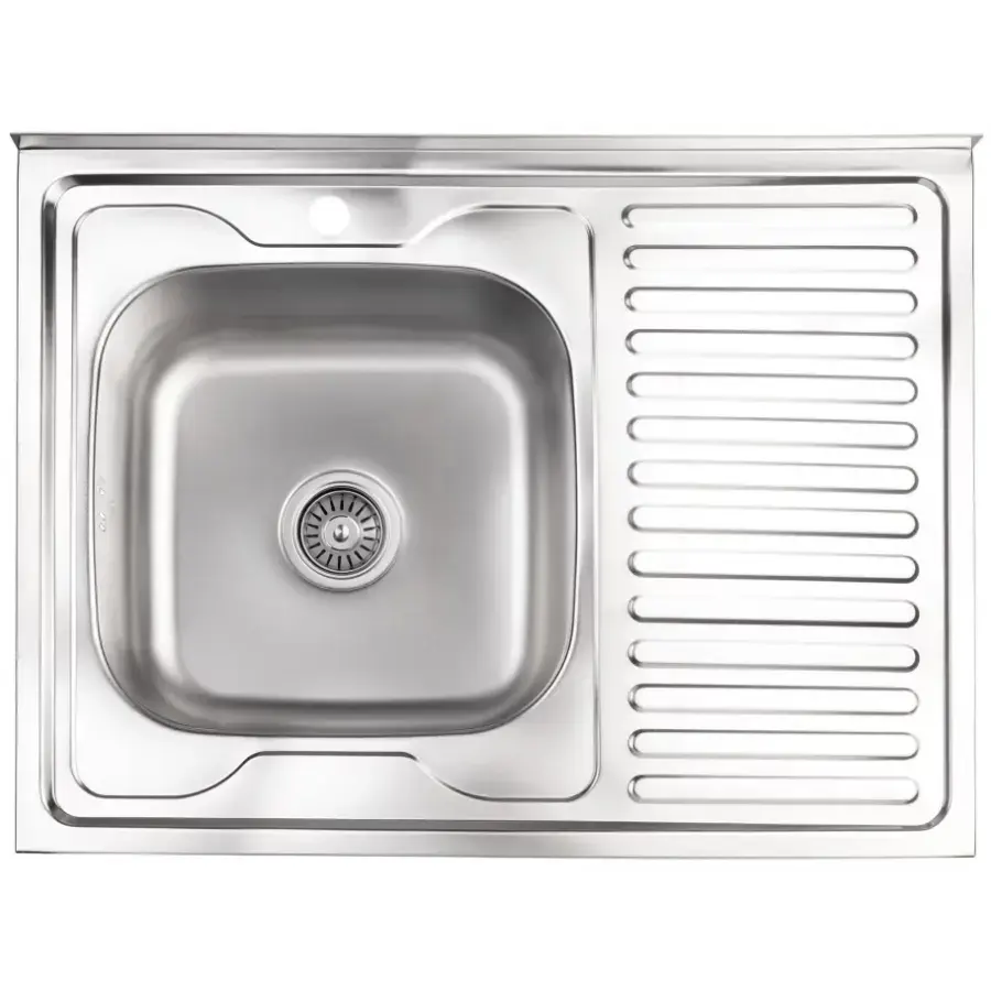 AB Kitchen sink 800X600X0.6MM with countertop, left, with siphon, top-mount