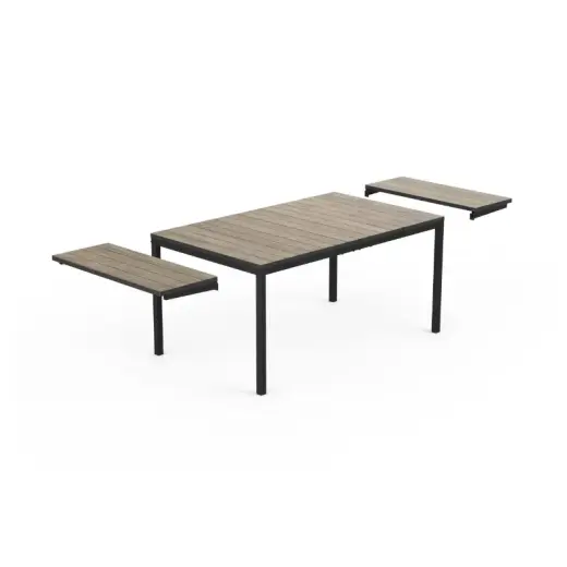 Dārza galds pagarināms Deco Porto Nova Extendable 160-240 oša koka tonis/melns