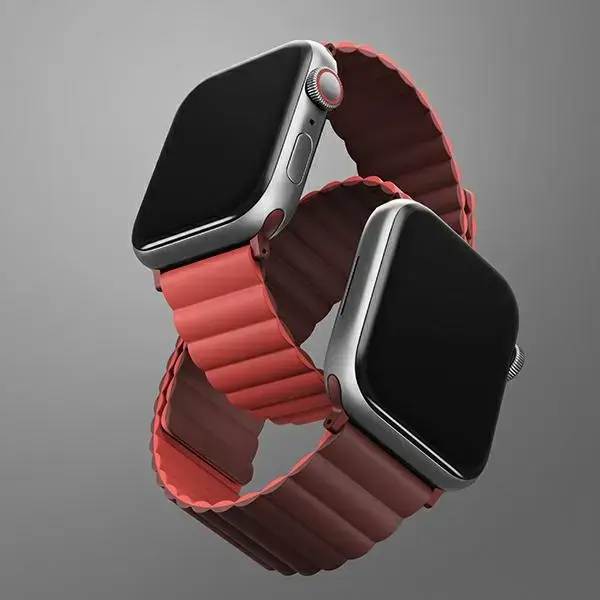 UNIQ viedpulksteņa siksniņa priekš Apple Watch (38/40/41 mm) | silikons | bordo/koraļļu