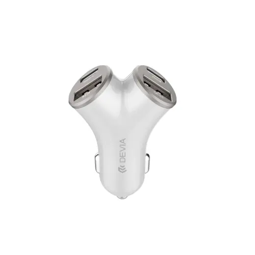 Devia Extreme Metal зарядка для автомобиля | 48W | USB-A, USB-C | серебристая