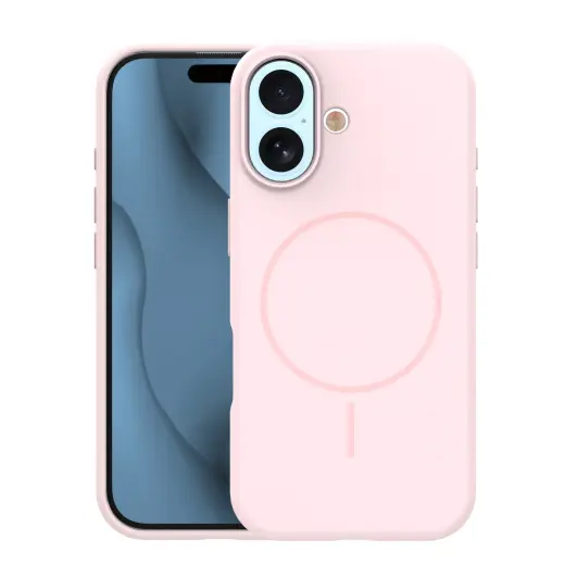 Silicone Thin Mag maciņš ar MagSafe atbalstu telefonam iPhone 17 rozā