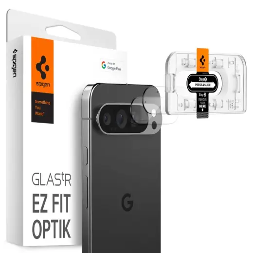 SPIGEN OPTIK.TR "EZ FIT" KAMERAS AIZSARGS 2 GAB. GOOGLE PIXEL 9 PRO CRYSTAL CLEAR
