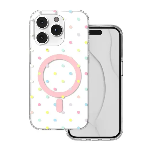 Bubble Dots Mag telefoni ümbris MagSafe toega iPhone 14 Pro valge