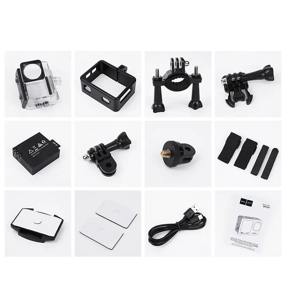 Sports camera Hoco with two screens 1,3" + 2" 4K/30fps DV101 black