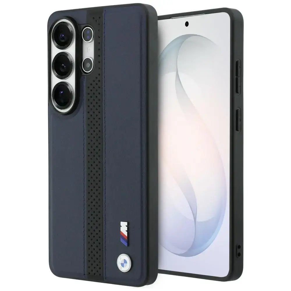BMW Perforated Stripe Logo maciņš ar MagSafe atbalstu telefonam Samsung Galaxy S26 Ultra (S948) tumši zils