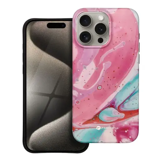 Forcell F-Protect Mirage maciņš ar MagSafe atbalstu telefonam iPhone 15 Pro Max rozā daudzkrāsains