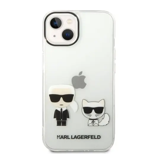 Karl Lagerfeld PC|TPU Ikonik Karl and Choupette Case for iPhone 14 Plus Transparent