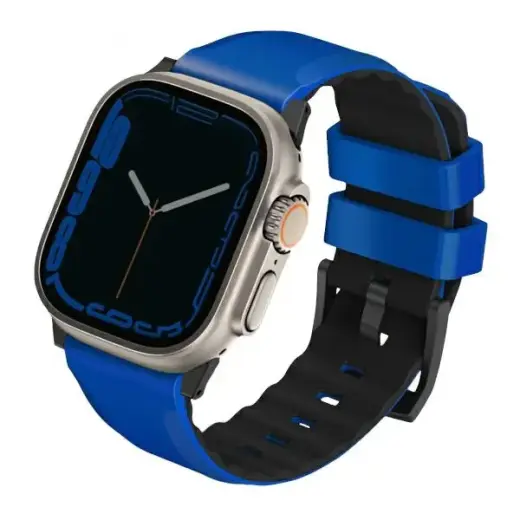 UNIQ Linus išmaniojo laikrodžio dirželis Apple Watch (42/44/45/49 mm) | silikoninis | mėlynas